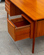 Danish Teak Floating 2-Sided Desk by Peter Lovig Nielsen