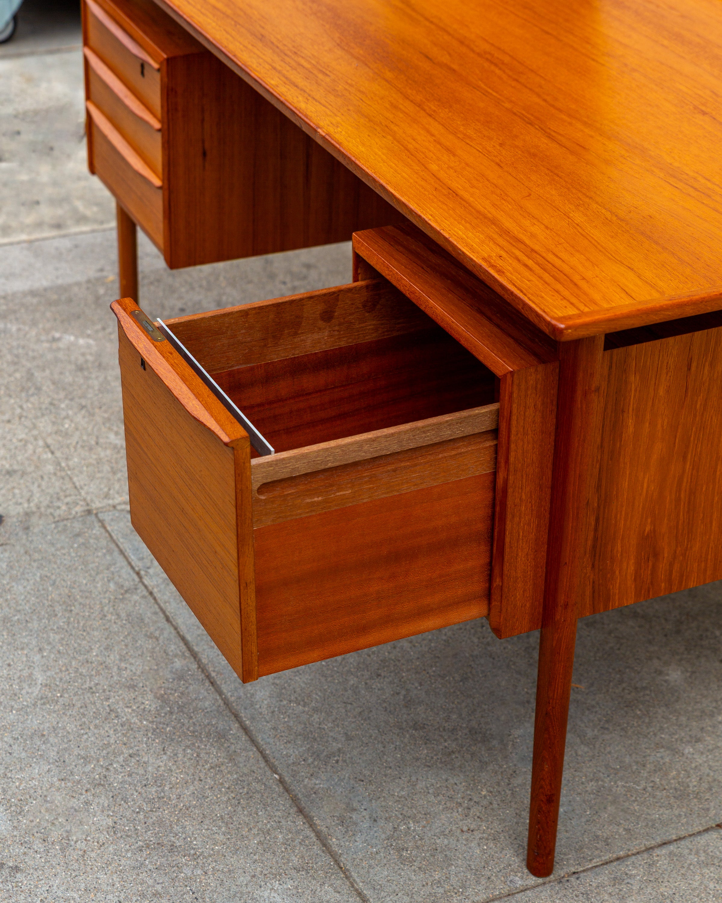 Danish Teak Floating 2-Sided Desk by Peter Lovig Nielsen