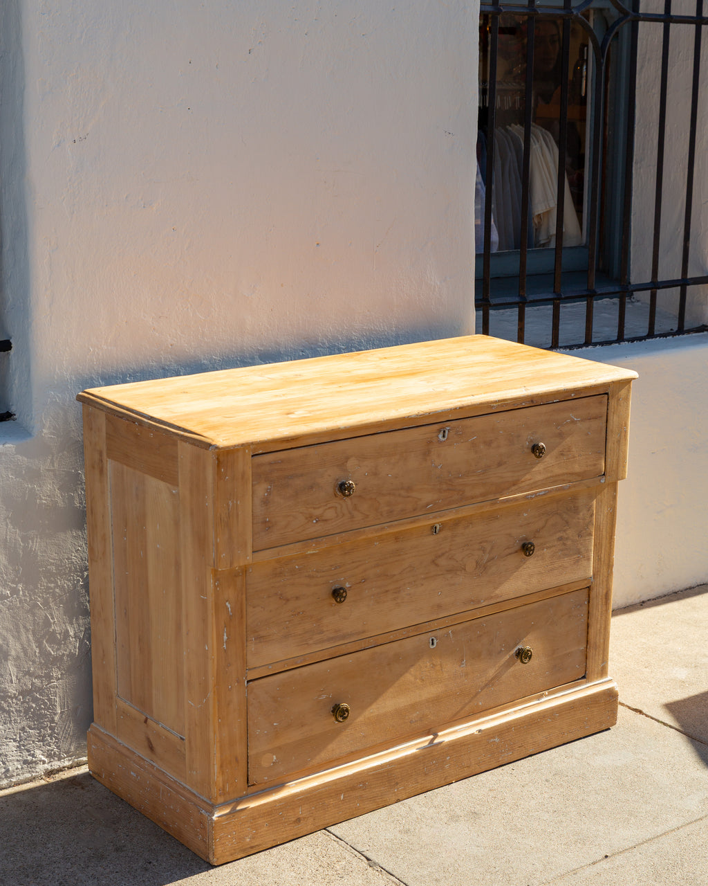 Vintage 3 Drawer Natural Wood Dresser