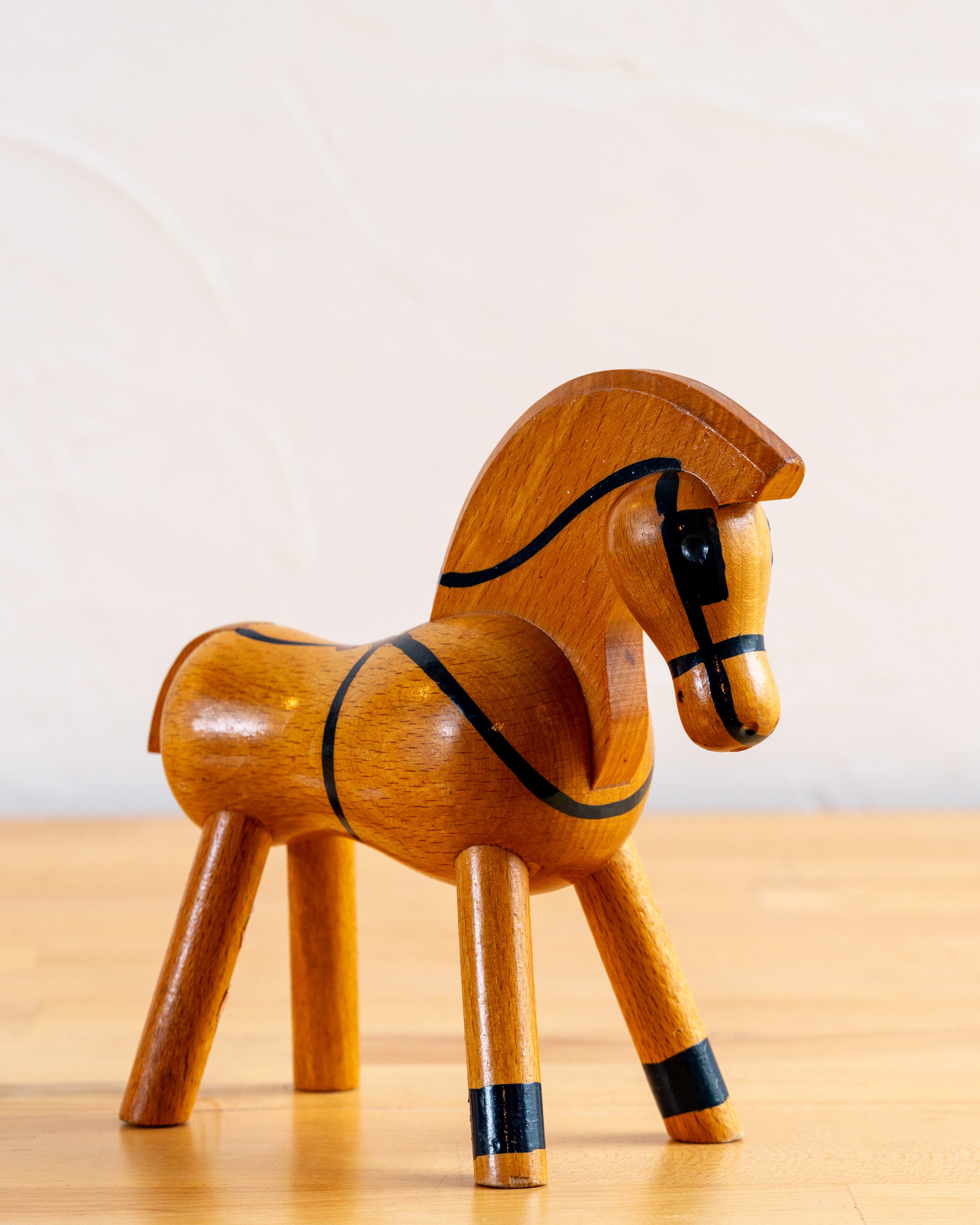 Kay Bojesen Denmark Wood Pony with Harness Toy Horse