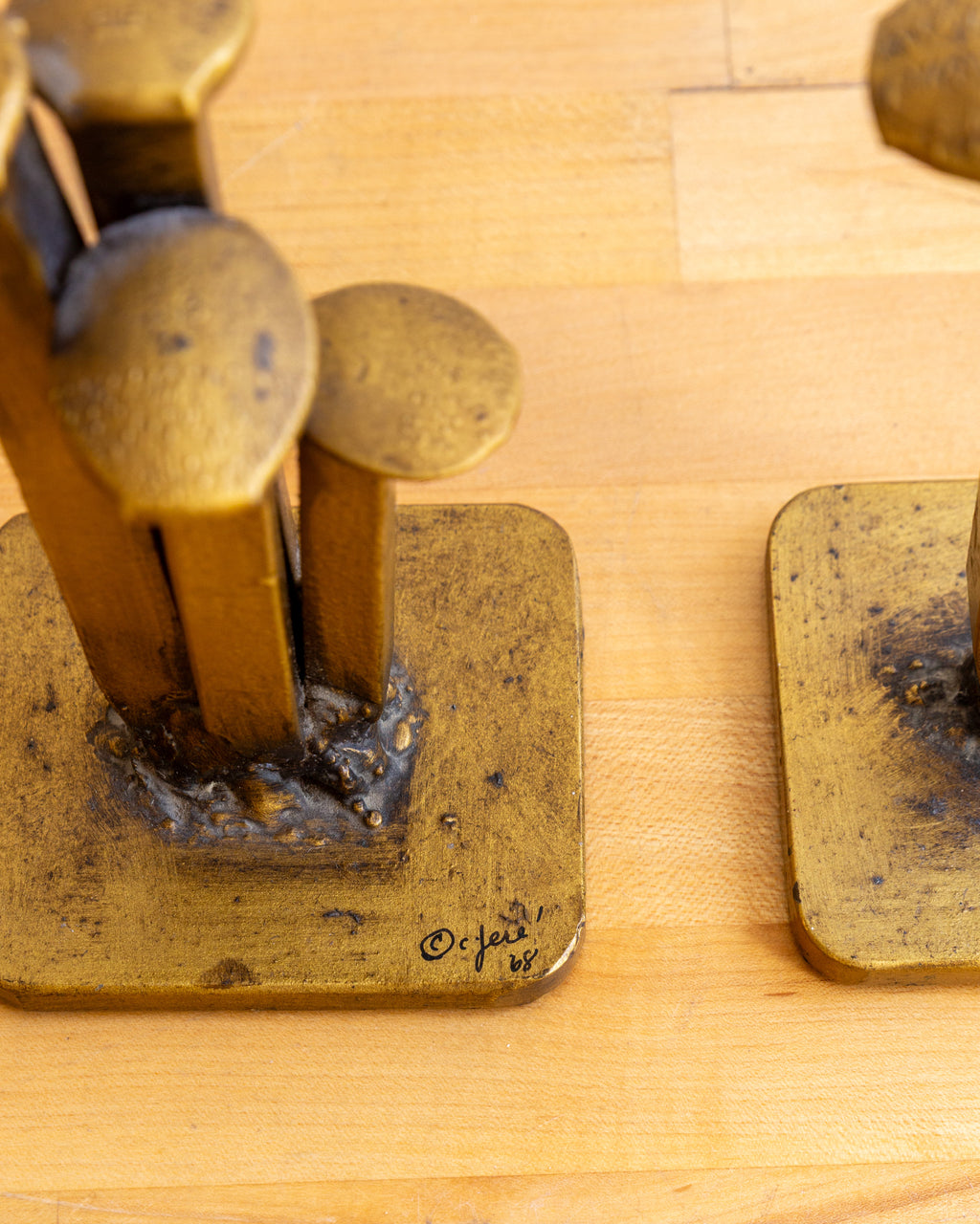 Rare 1968 C. Jere Bookends, Pair