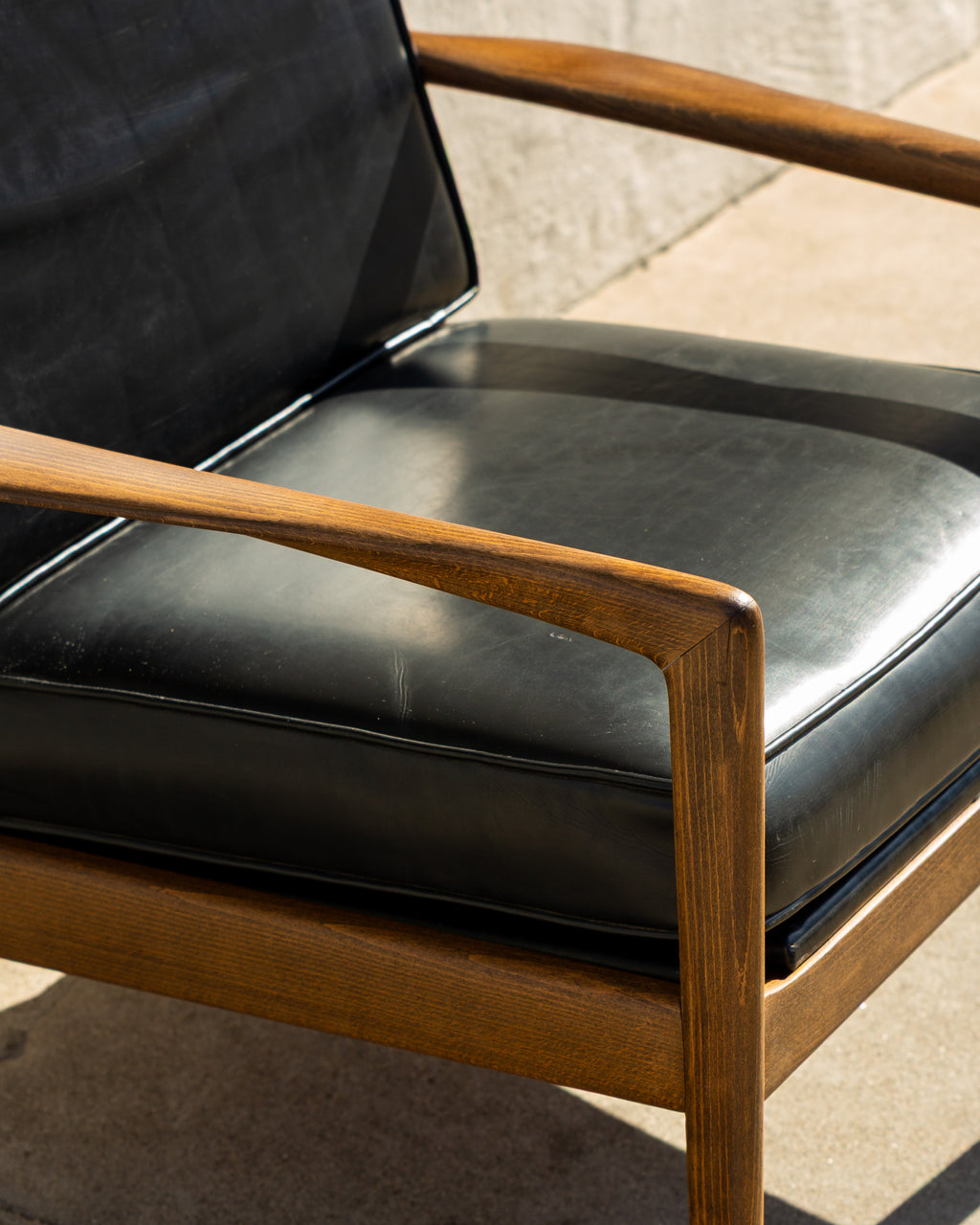 Mid Century Hardwood Frame Armchair with Original Upholstery