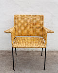Rare Van Keppel Green 1950's Rattan Iron Chair