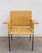 Rare Van Keppel Green 1950's Rattan Iron Chair