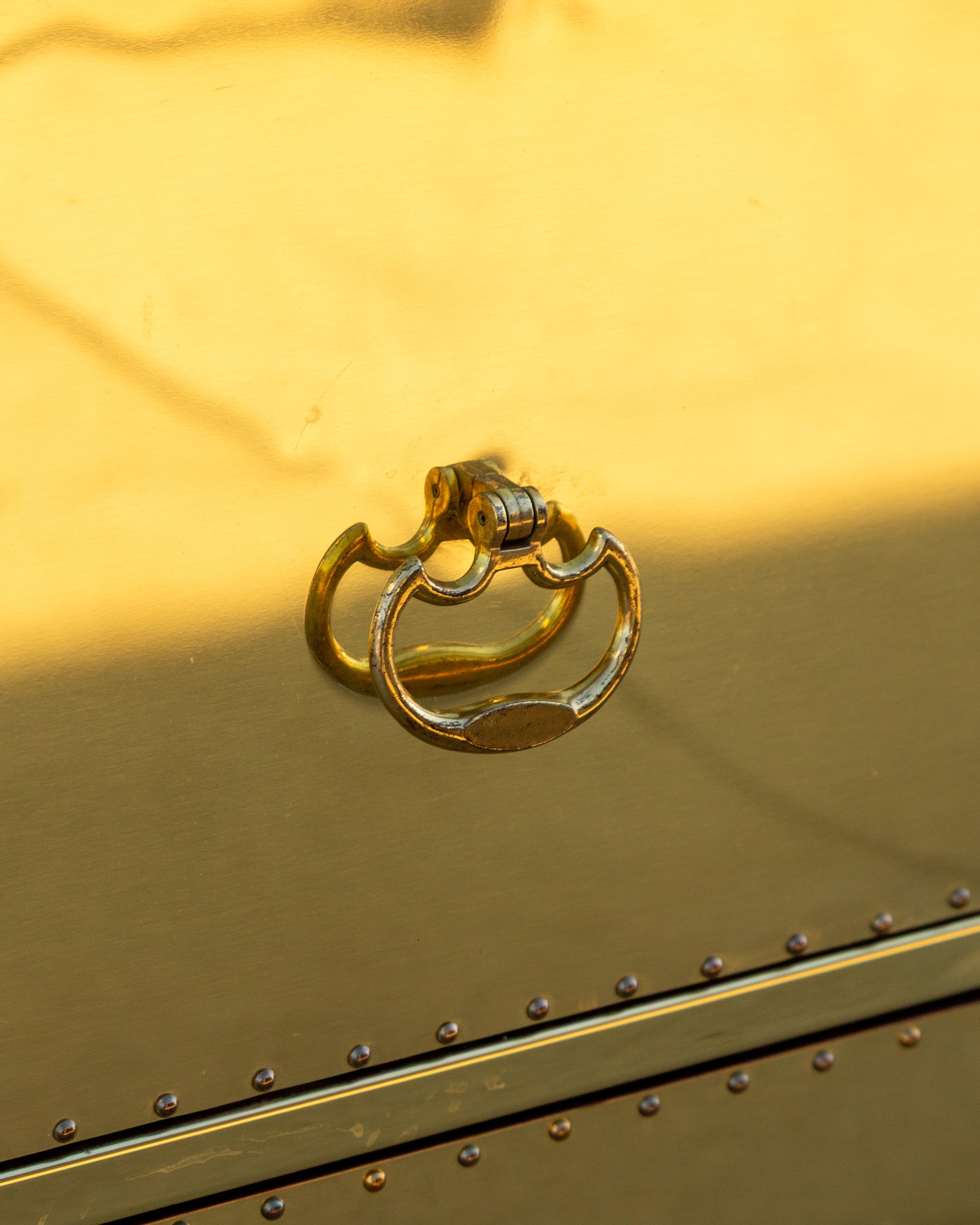 Vintage Brass Clad Two Drawer Chest By Sarreid