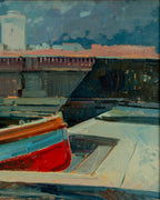 1920's Oil on Board from Viareggio, Italy by F. Marchi
