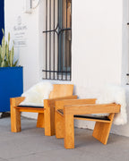 Custom Chair Made Out of Elmwood By French Architect