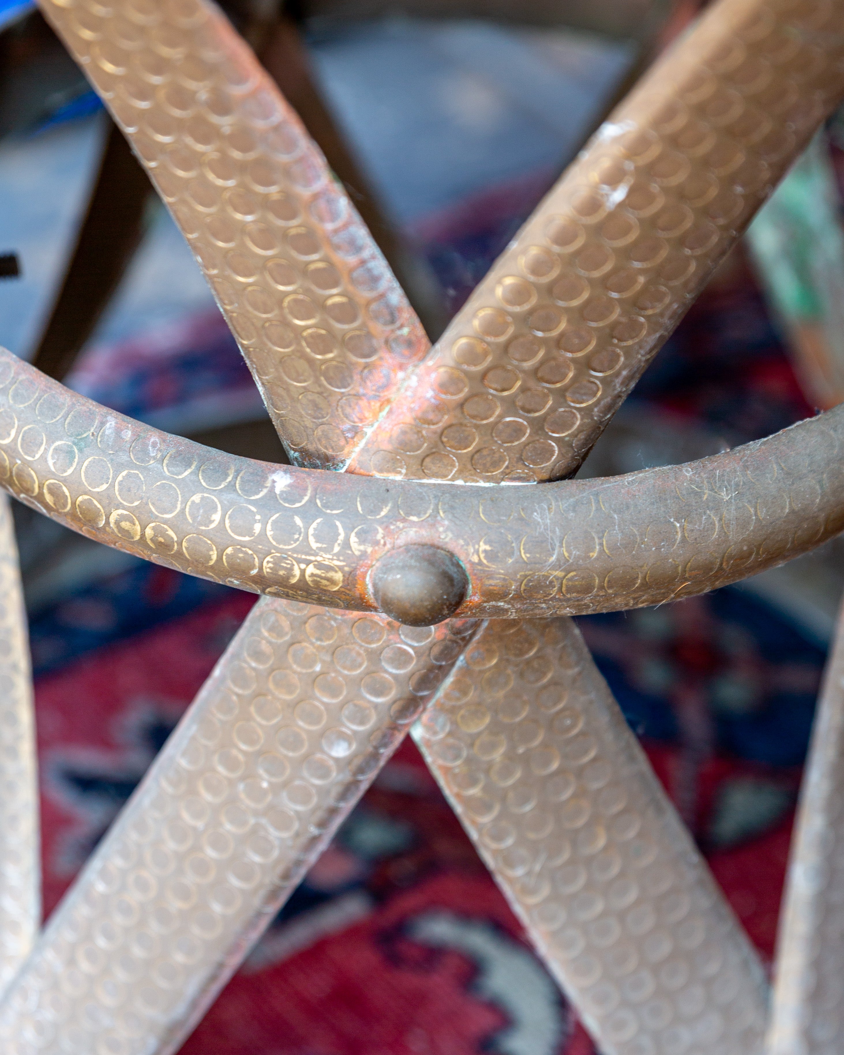 Vintage Brass Drum Table