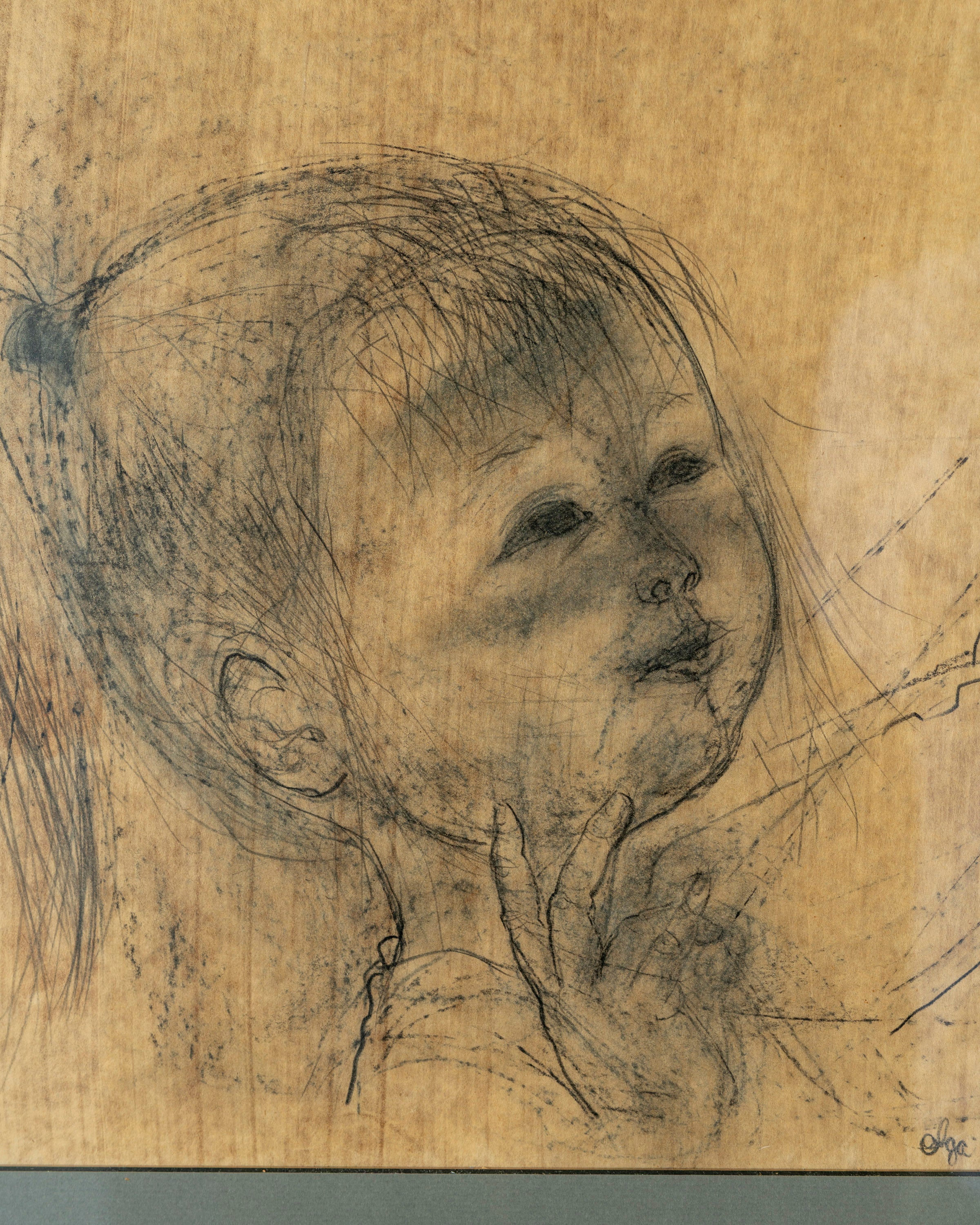 Olga Higgins Santa Barbara Artist Pencil Drawing – The Blue Door