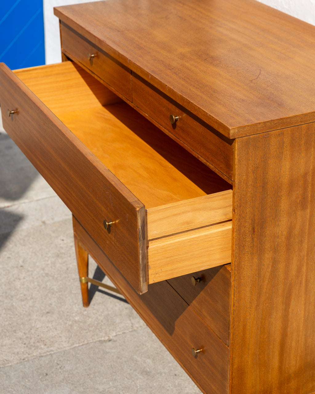 Paul McCobb for Calvin Mid Century Brass X Base Dresser