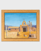 Oil on Board Southwest Adobe Life Painting