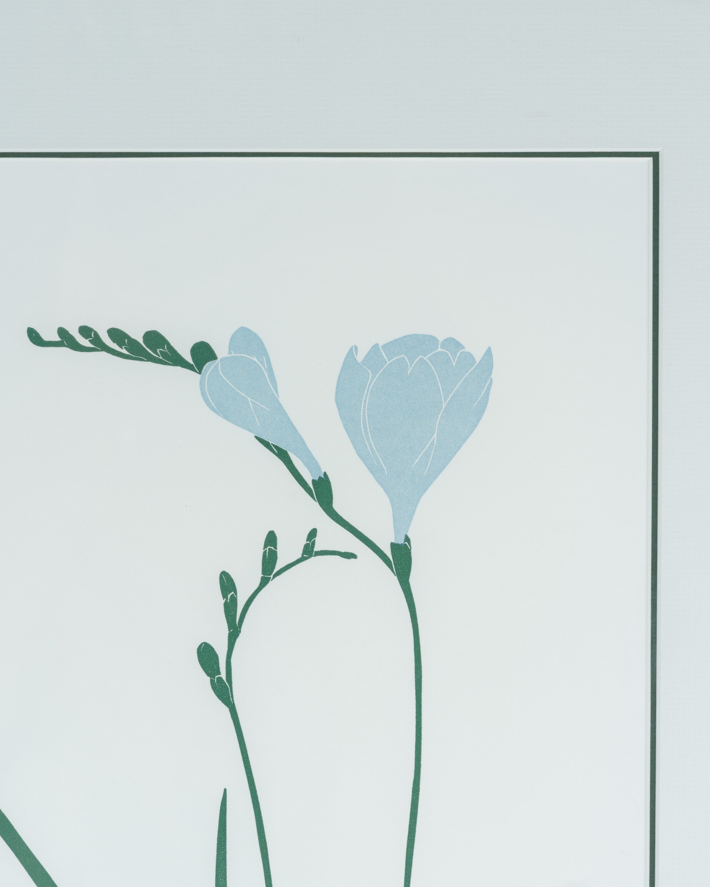 Early Rare Henry Evans Linocut "Freesia" LTD ED 146/150 Pencil Signed, 1985