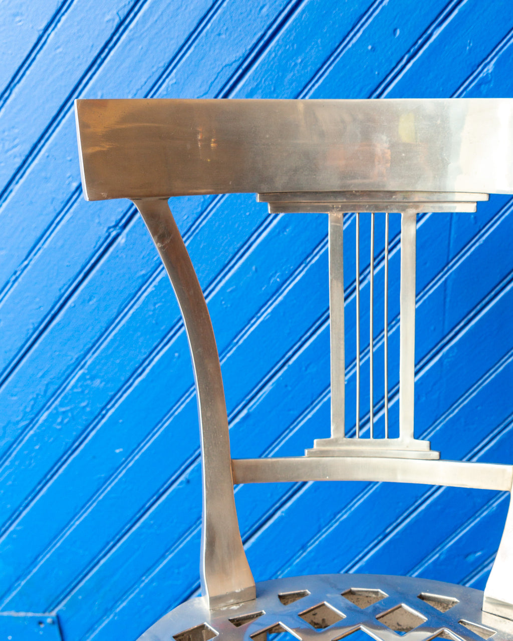 Polished Aluminum Klismos Chair