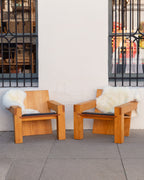 Custom Chair Made Out of Elmwood By French Architect