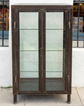 Large Steel Display Cabinet, Glass Sides, Top, and Two Doors