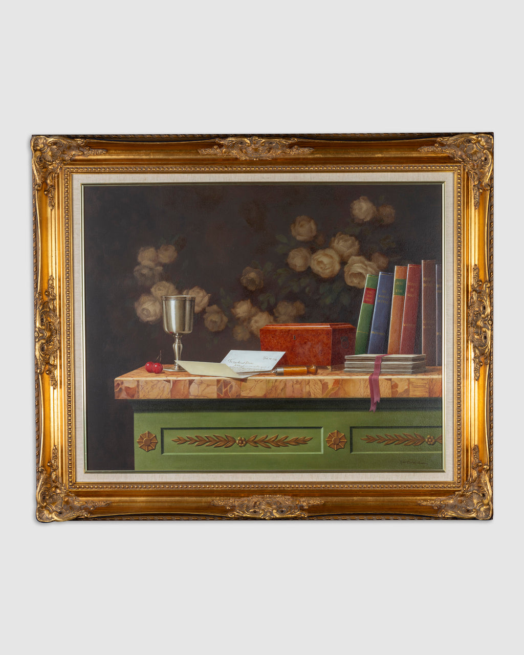 Rino Gonzalez Framed Signed Original Oil On Canvas "Love Letters"