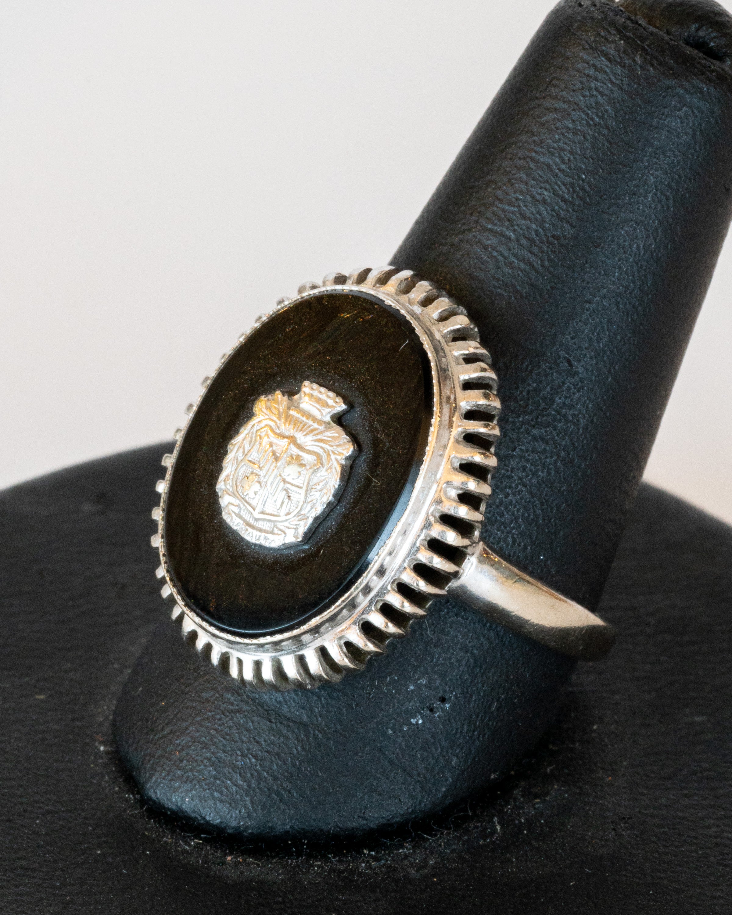 10K White Gold Coat of Arms Ring