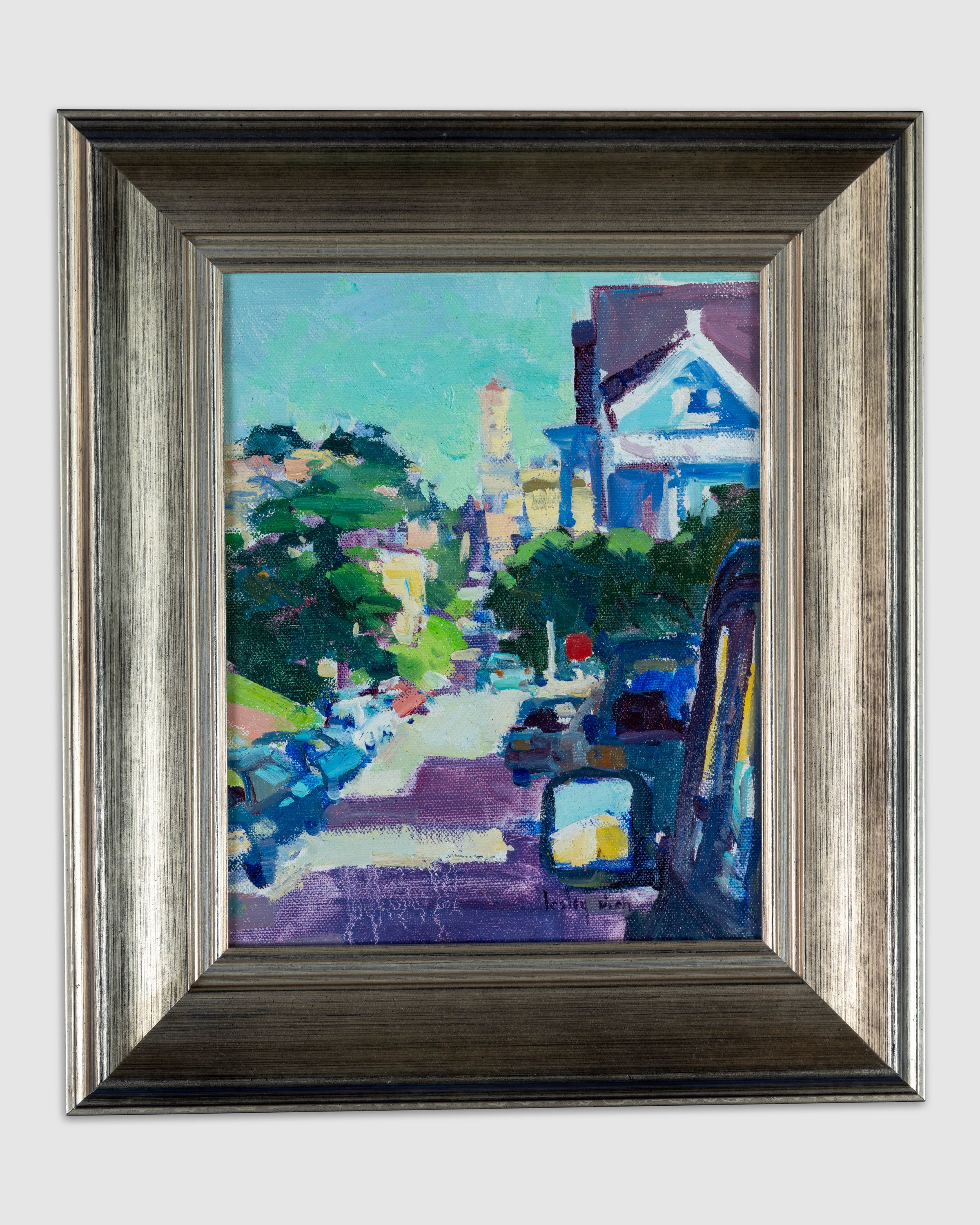 Vintage Framed Painting Acrylic On Canvas