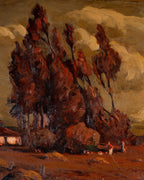 Antique Framed Oil On Canvas: "Country Farm Scene"