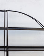 Mid Century Black Metal Full Moon Etagere Rack
