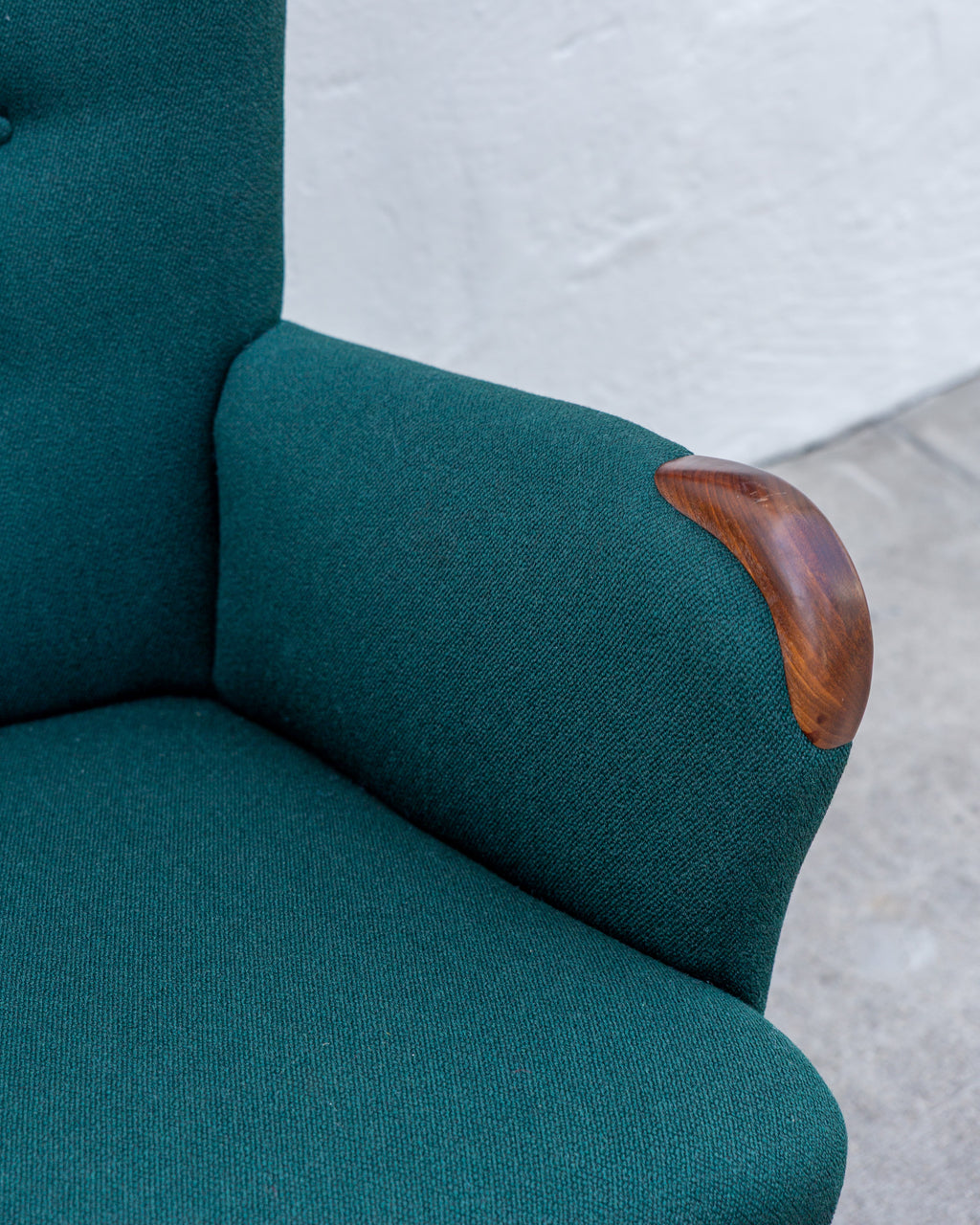 Danish Modern Love seat, Newly Reupholstered by Raf Simons