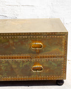 Brass Clad Two-Drawer Chest by Sarreid