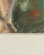 Mid-Century Oil Pastel Painting "Standing Nudes, 1957" by Mina Pulsifer