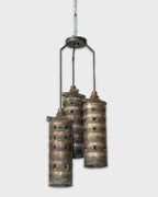 Vintage Jet Engine Combustion Chamber Burners Repurposed into Pendant Light