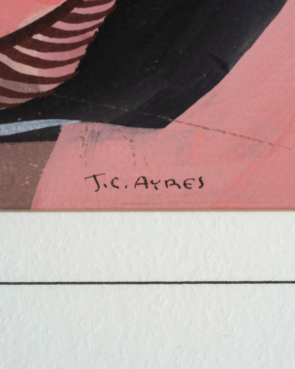 Abstract Gouache On Paper By John C. Ayers