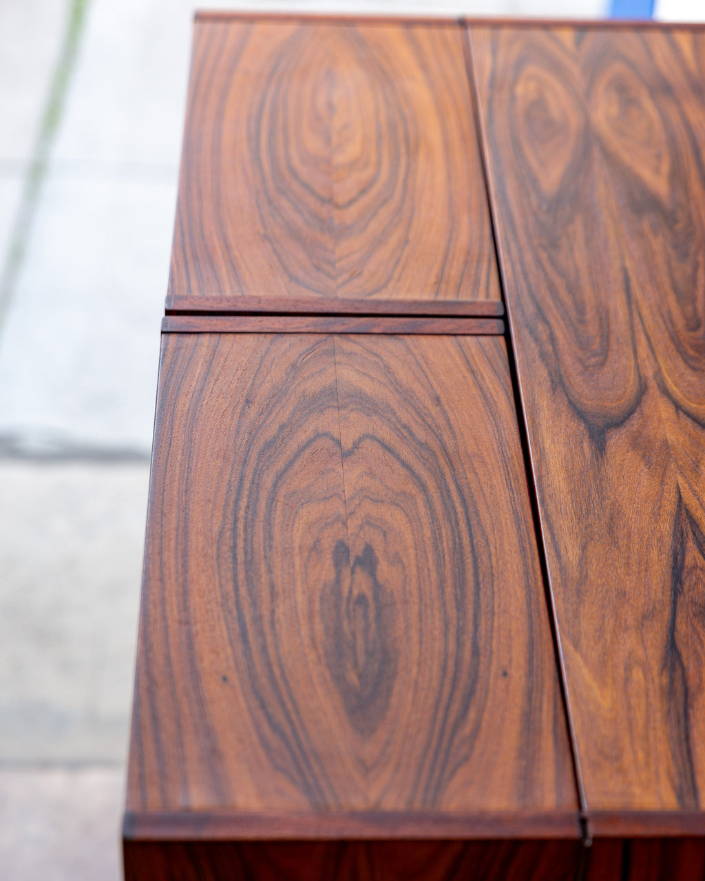 Rosewood Magic Box Folding Desk by Neils Erik Glasdam Jensen with Working Light