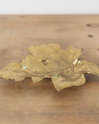 1950's Vintage Heavy Brass Oak Leaf Dish