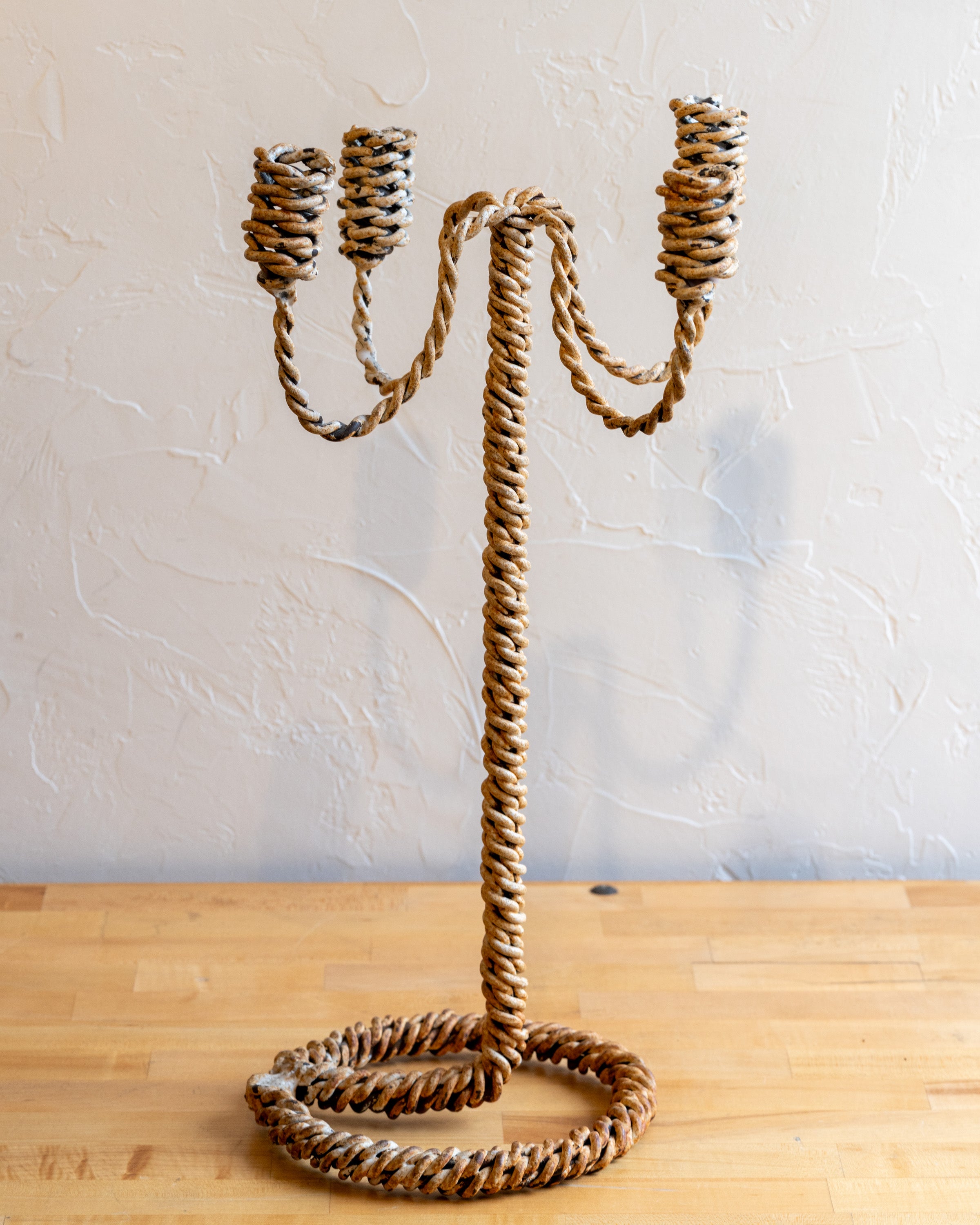 Vintage French Iron Rope Candle Holder
