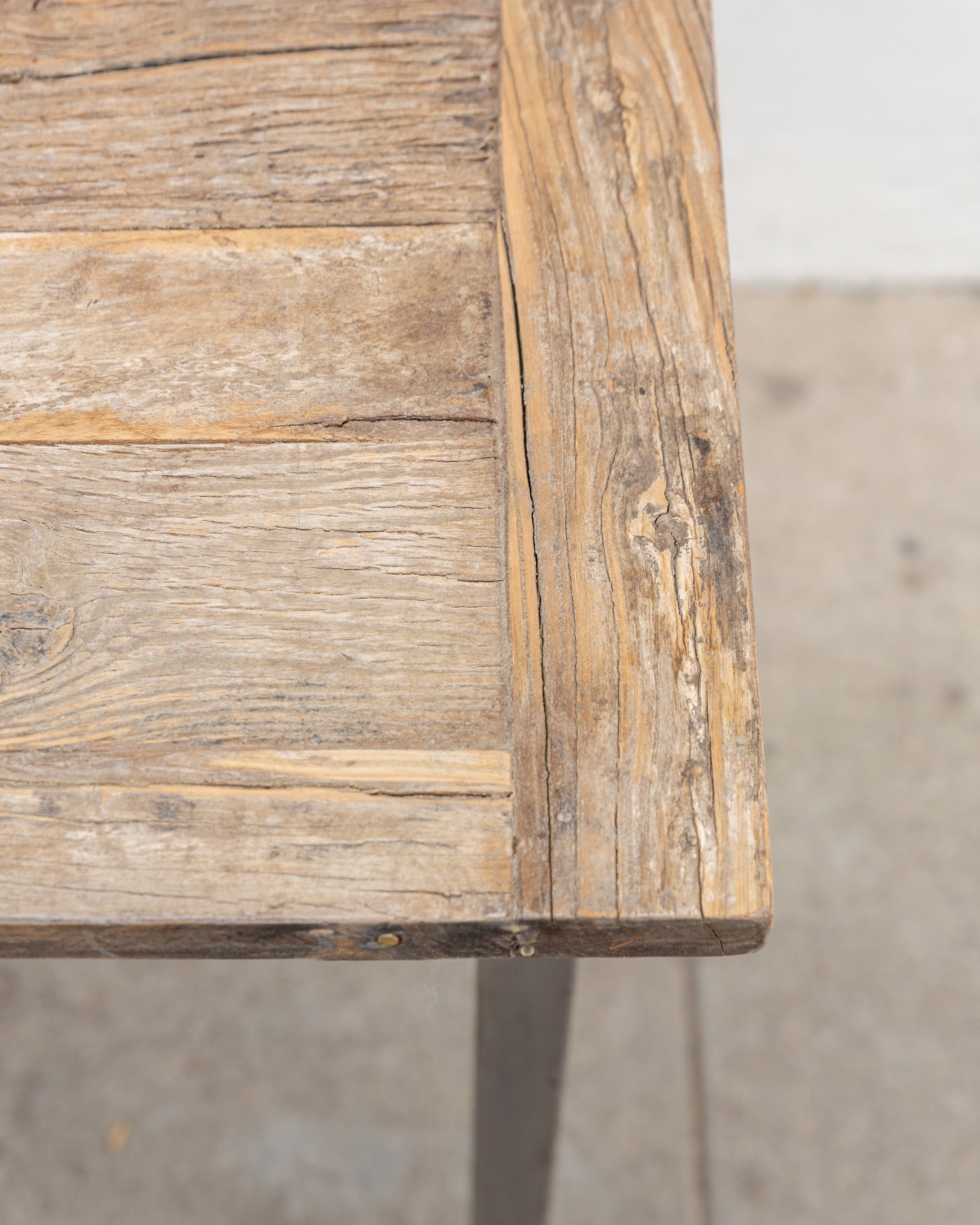 Industrial Metal Frame Bar Height Table with Aged Wood Top