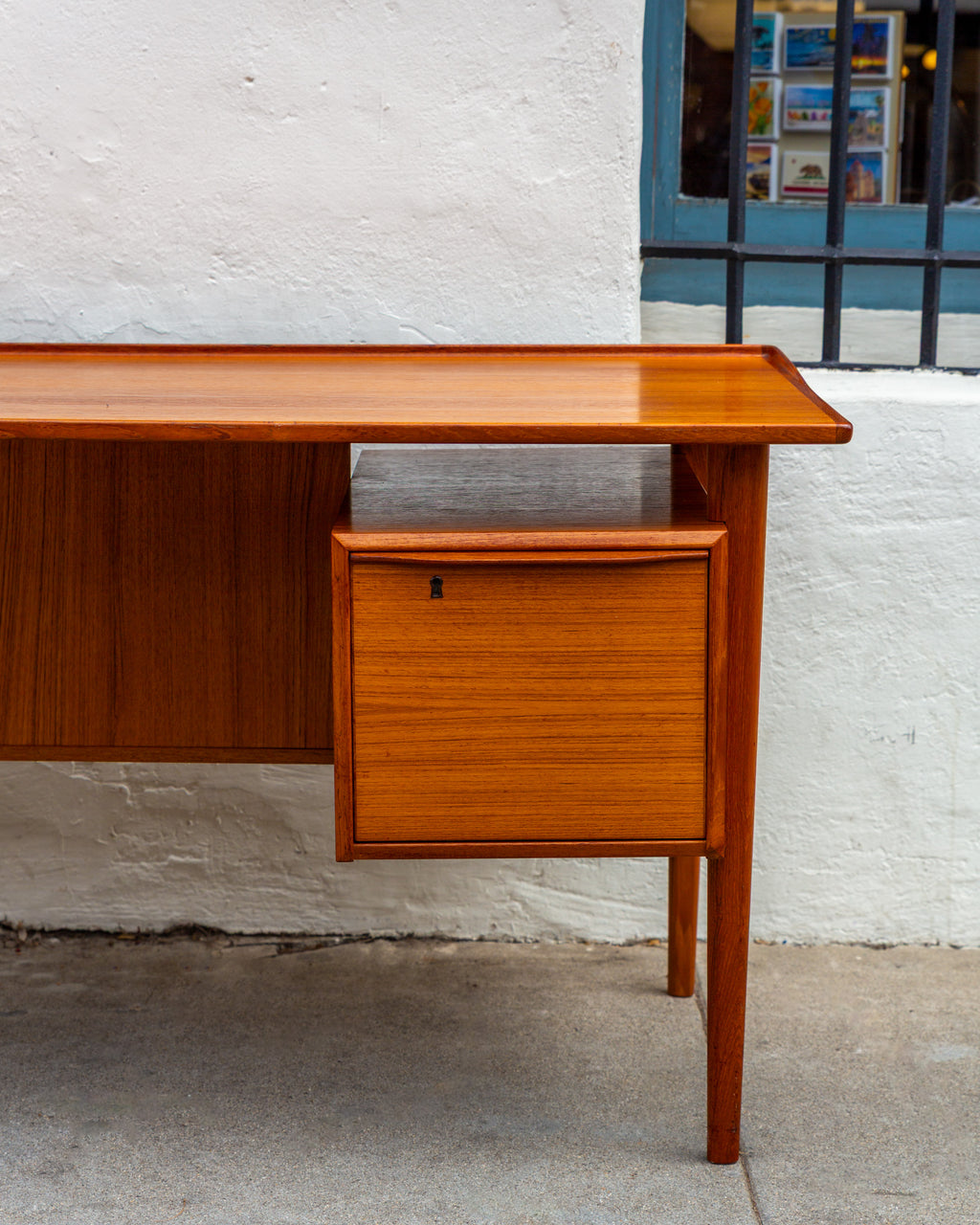 Danish Teak Floating 2-Sided Desk by Peter Lovig Nielsen