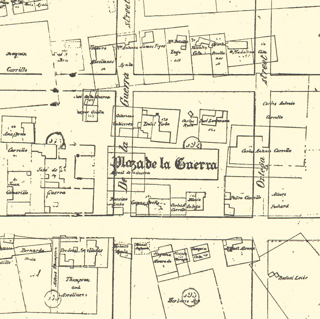 Santa Barbara Street Map Print From Antique 1855 Stamp