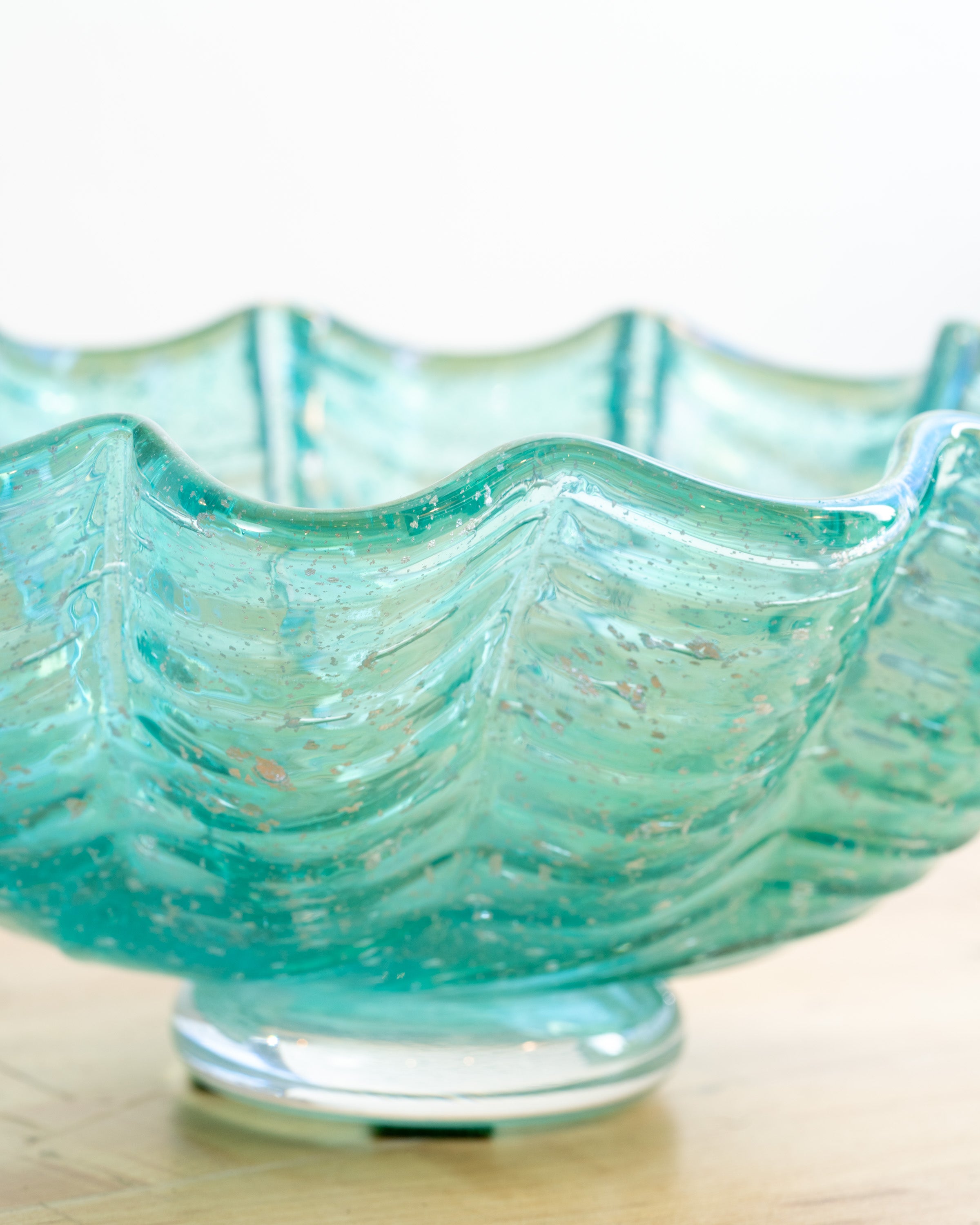 Vintage Handblown Murano Glass Bowl with Grape Handles