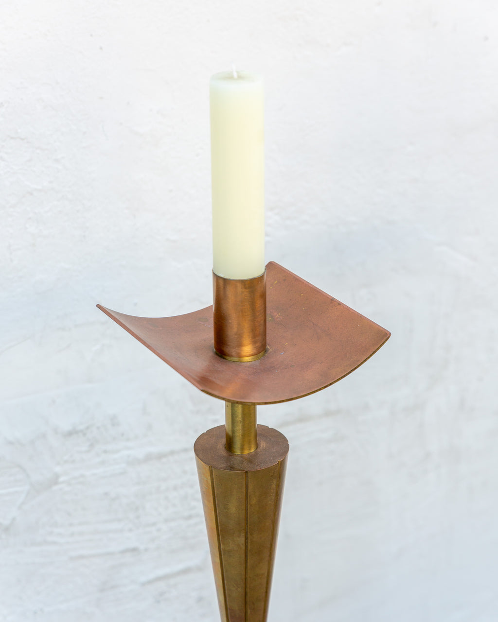 Mid Century Solid Brass Pricket Candlesticks