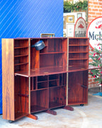 Rosewood Magic Box Folding Desk by Neils Erik Glasdam Jensen with Working Light