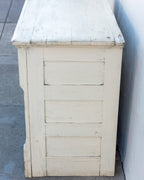 1920s Distressed White Three Drawer Chest