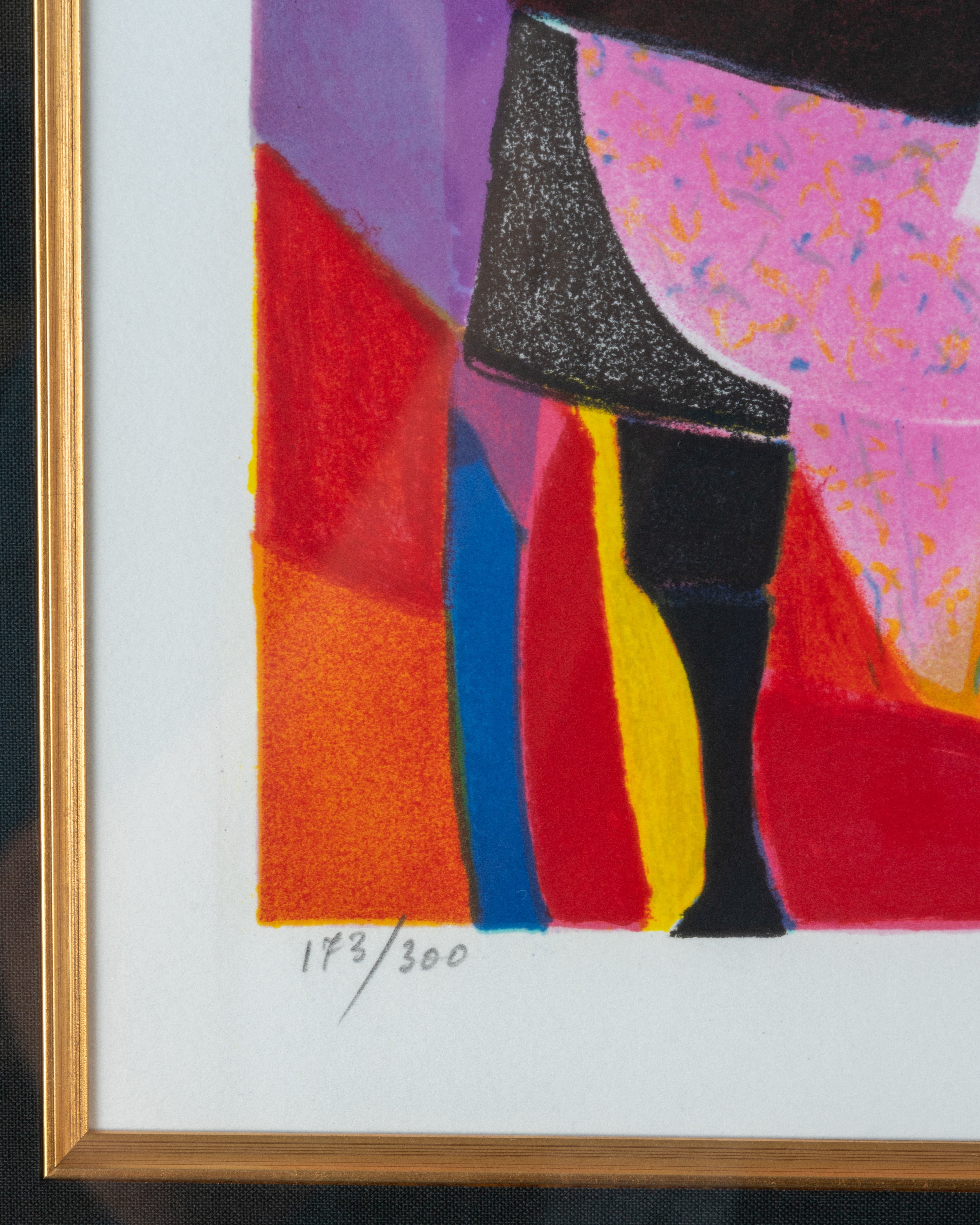 Marcel Mouly, "La Nappe Rose", Lithograph on Woven Paper, 20th c.