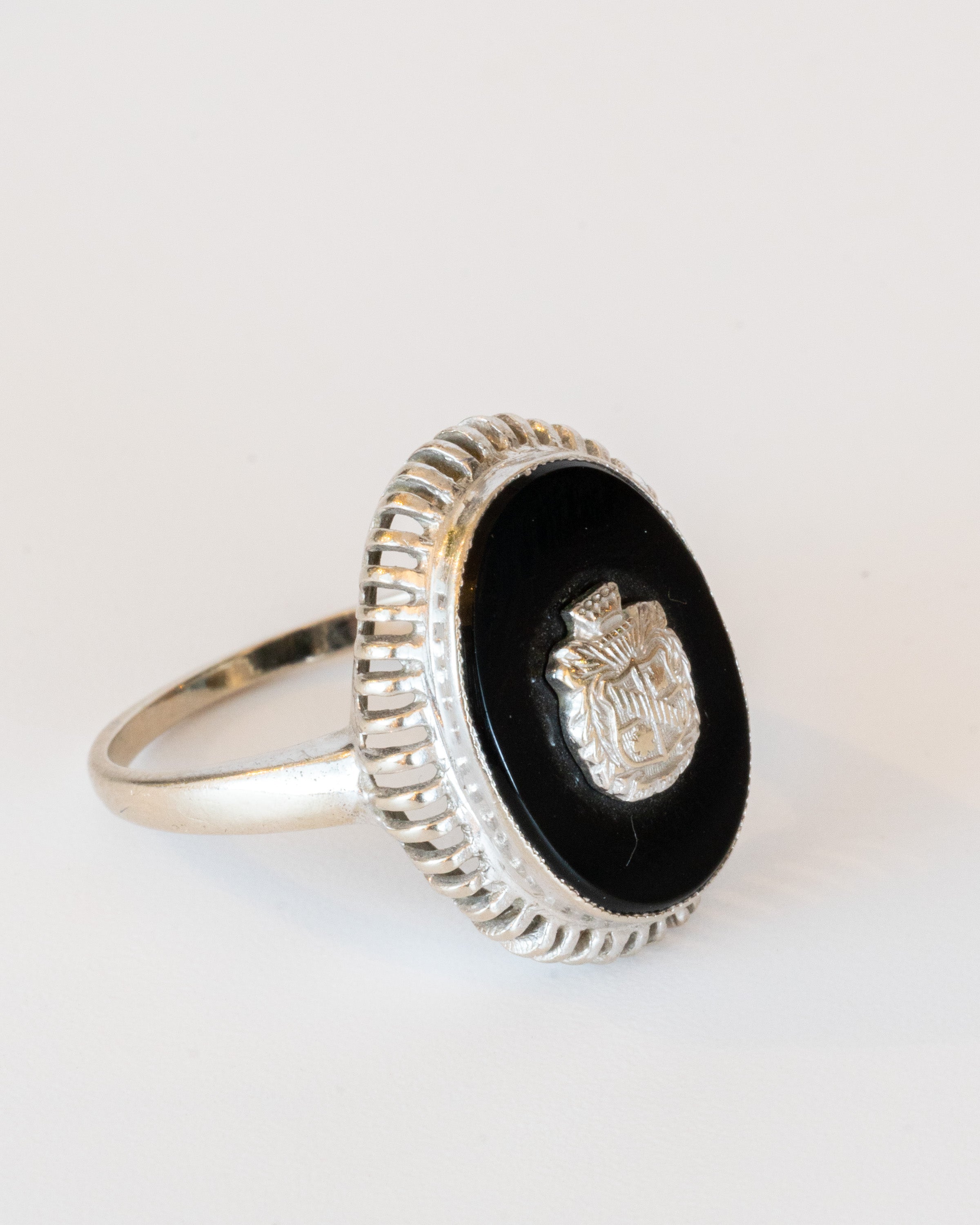 10K White Gold Coat of Arms Ring