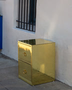 Vintage Brass Clad Two Drawer Chest By Sarreid