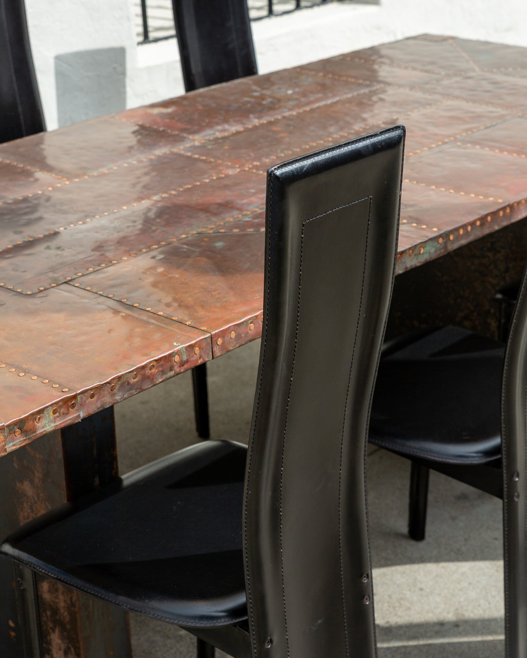 Set of (6) Postmodern Leather Clad Italian 1980s Chairs