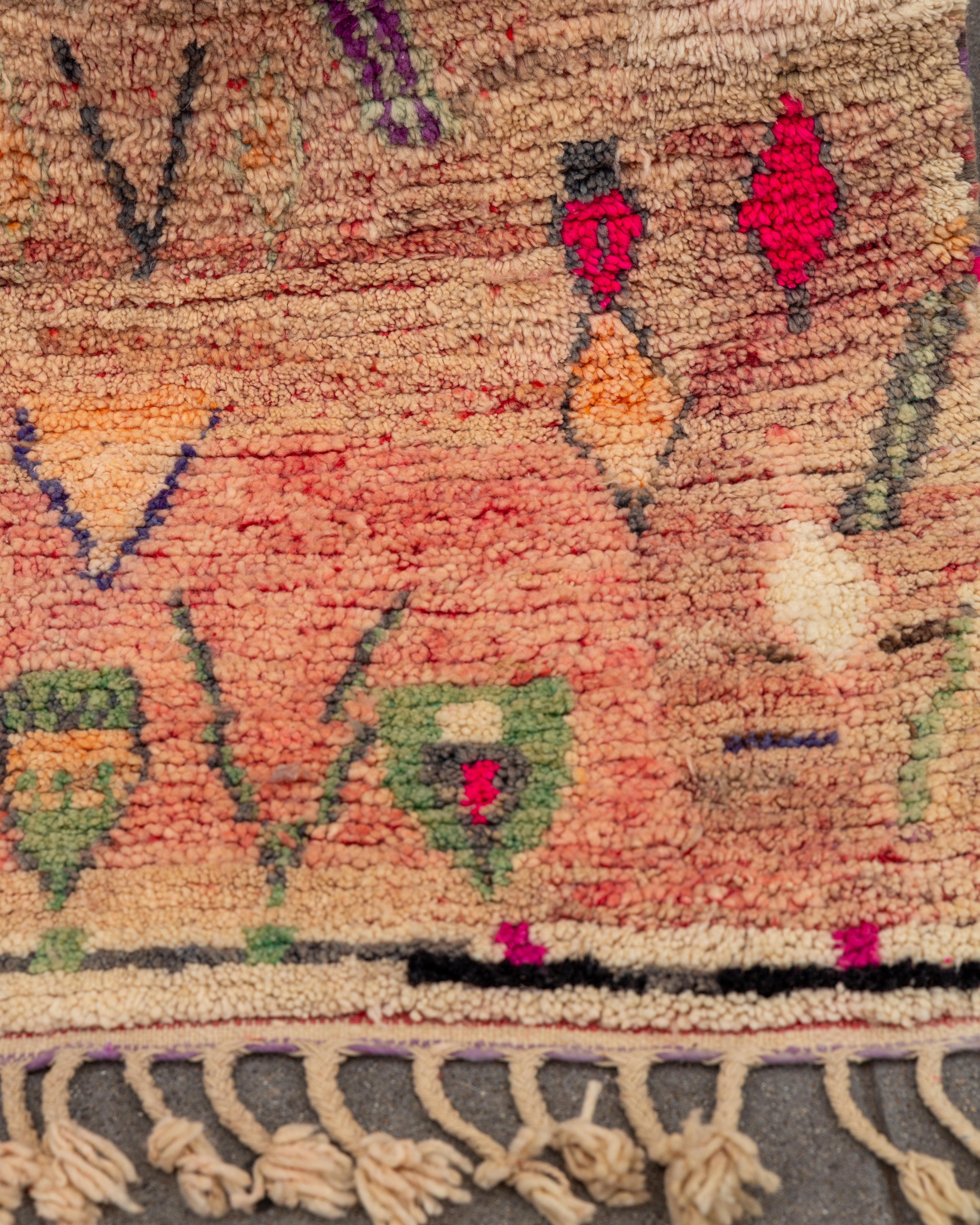 Vintage Handmade Boujaad Rug 100% Sheep's Wool