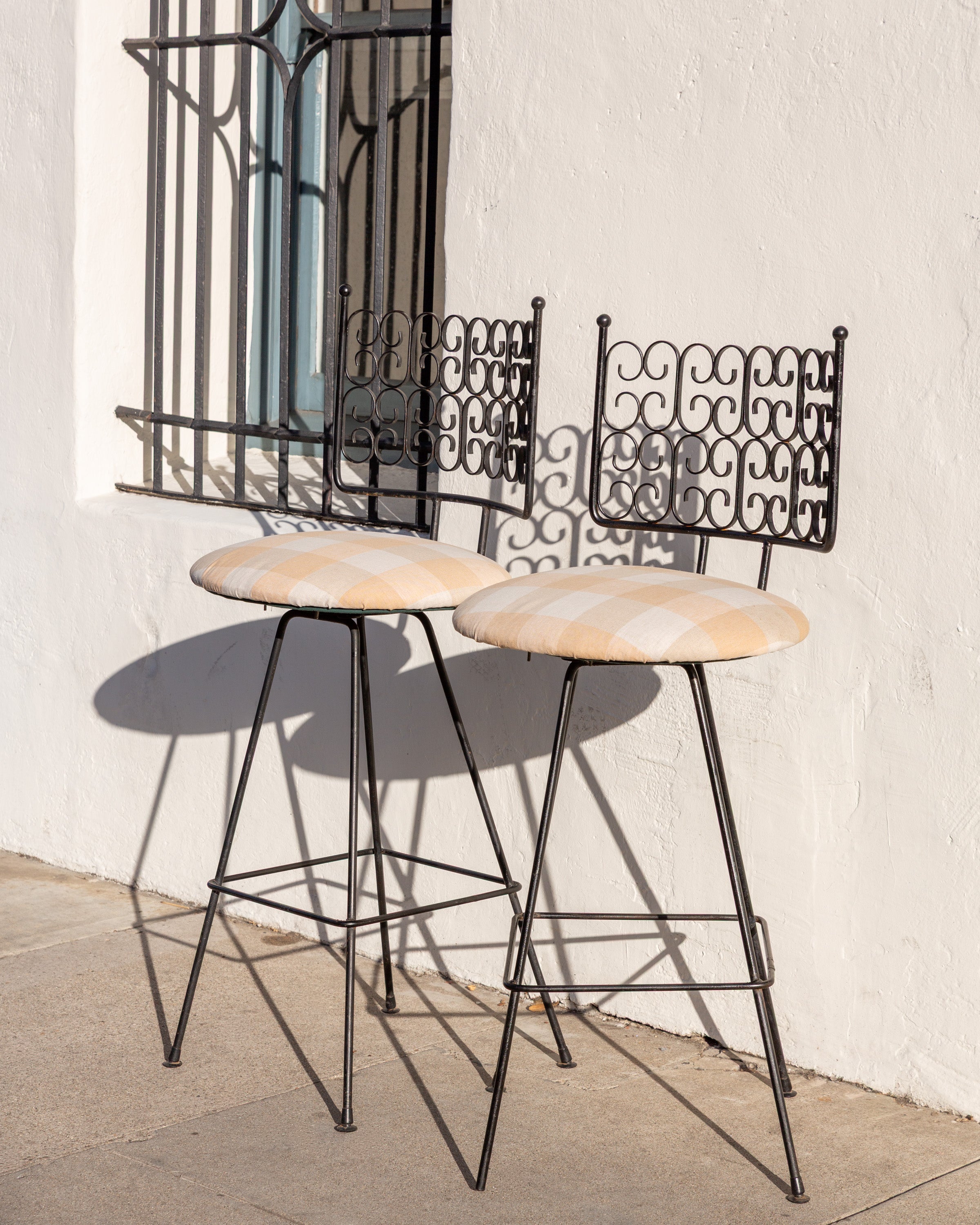 Pair of MCM Arthur Umanoff Inspired Bar Stools (as found)