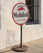 1920s Original Gargoyle Mobiloil Lollipop Curb Sign