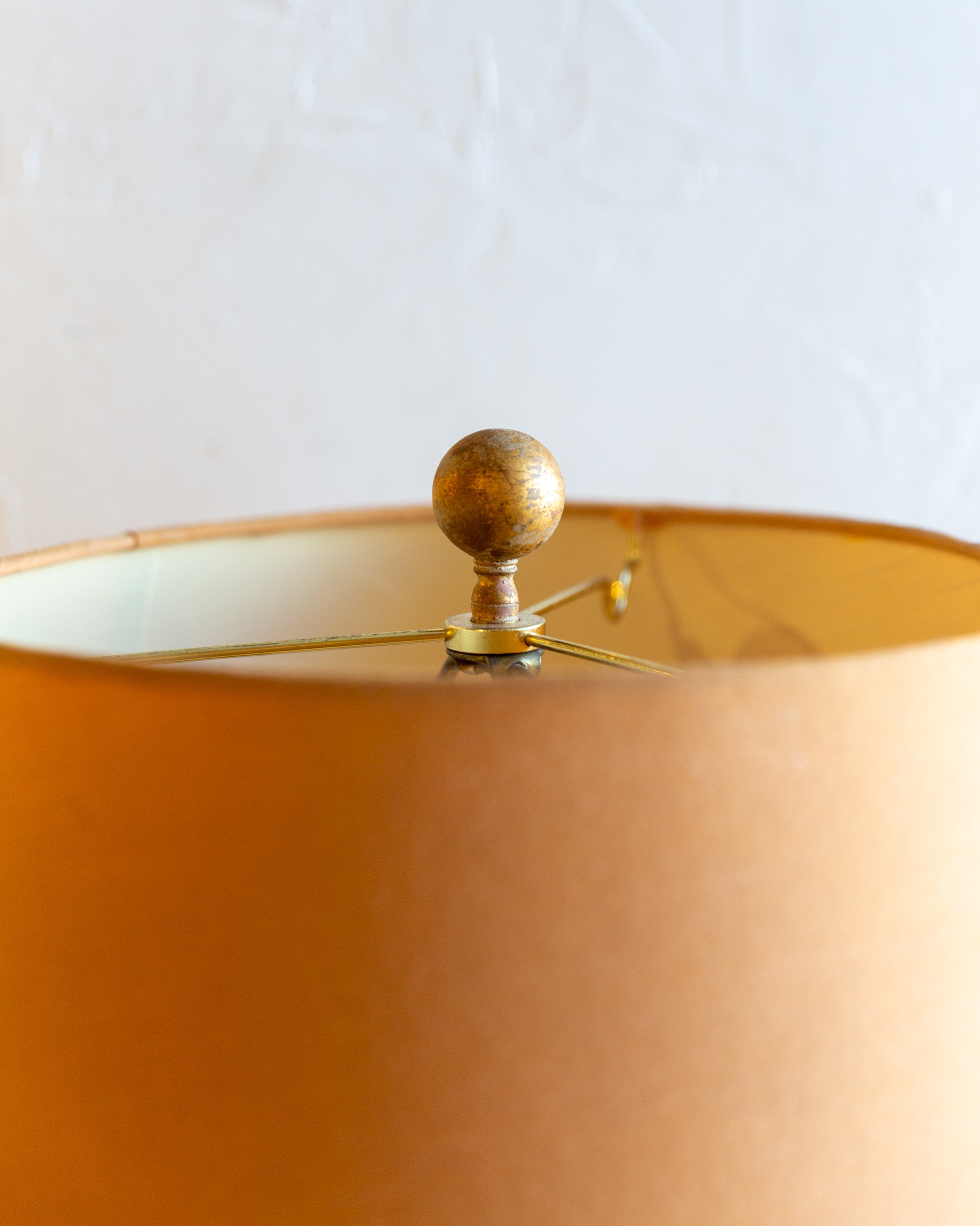 Vintage 1960s Turned Wood Table Lamp with Shade