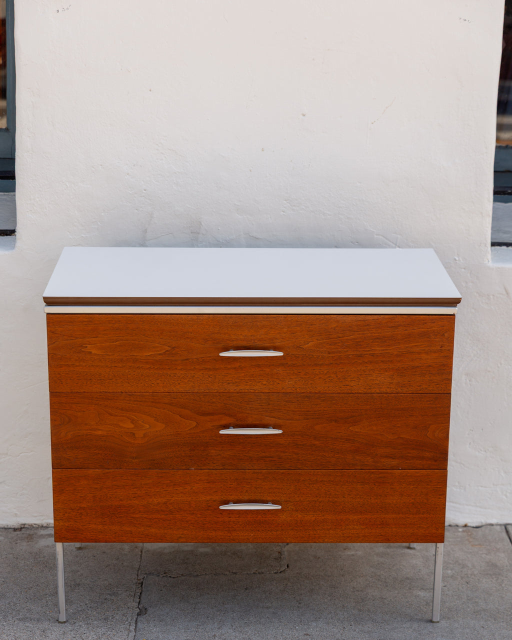 Vintage 1960s Vista of California, Walnut 3-Drawer Dresser