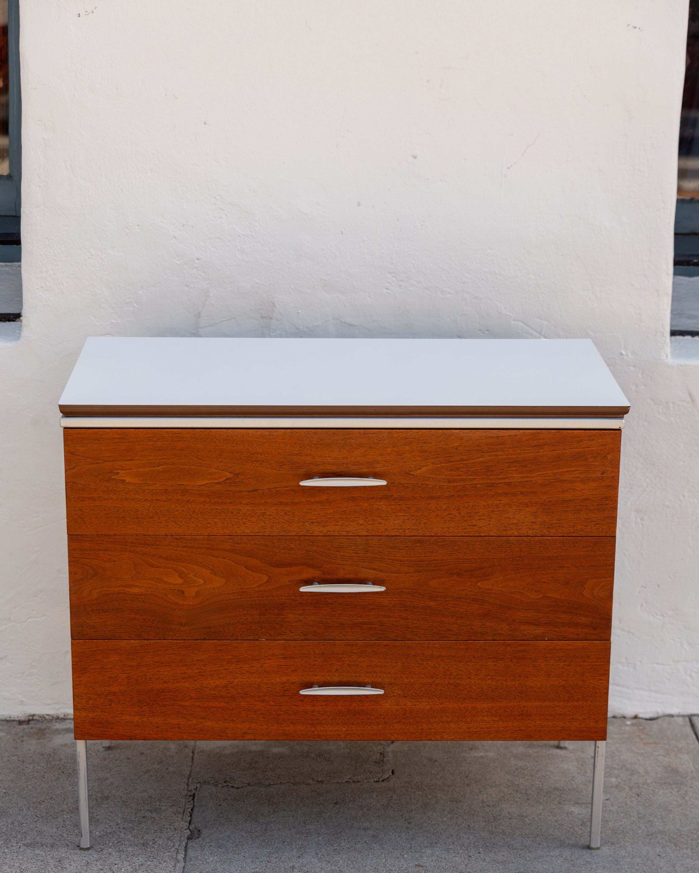 Vintage 1960s Vista of California, Walnut 3-Drawer Dresser