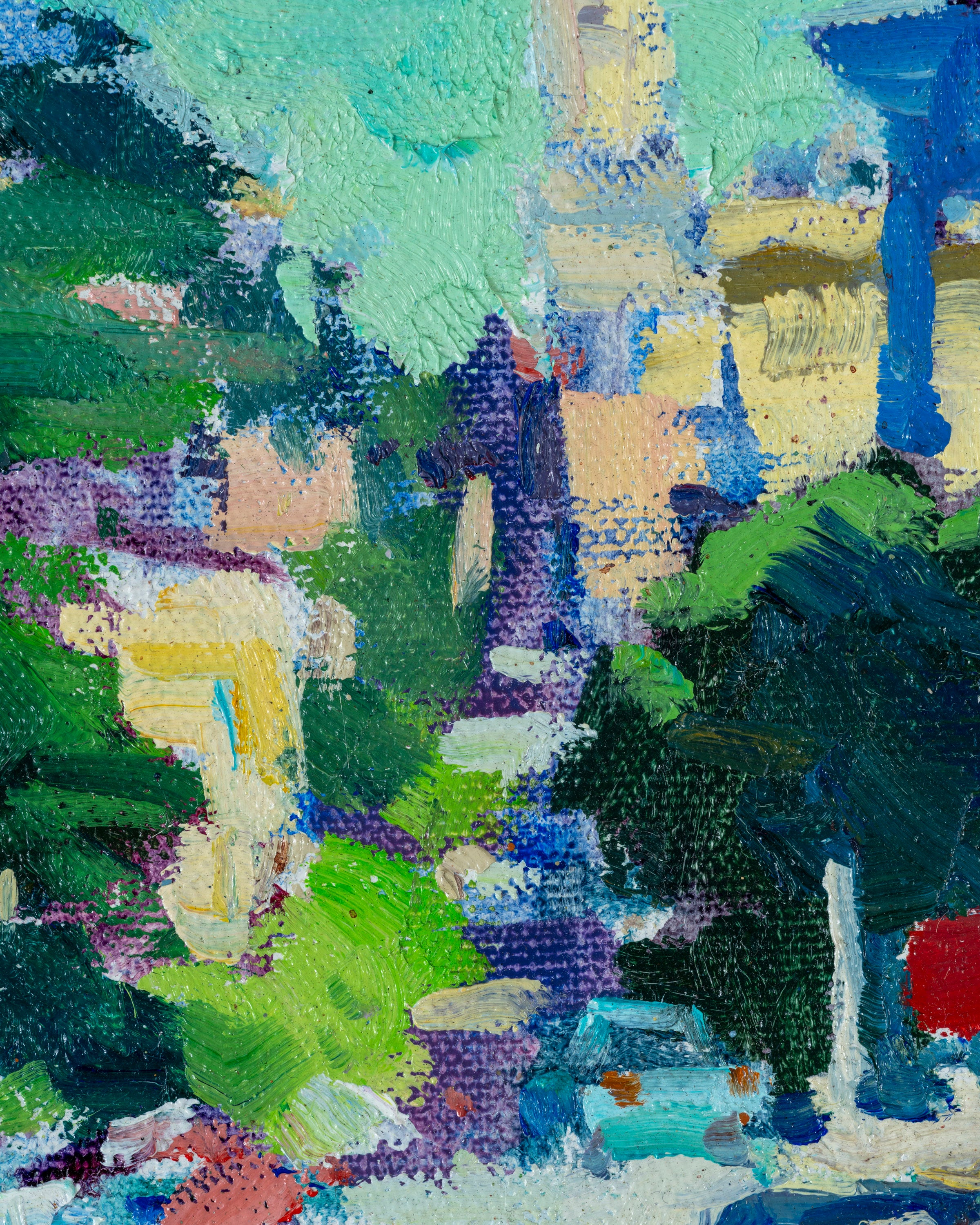 Vintage Framed Painting Acrylic On Canvas